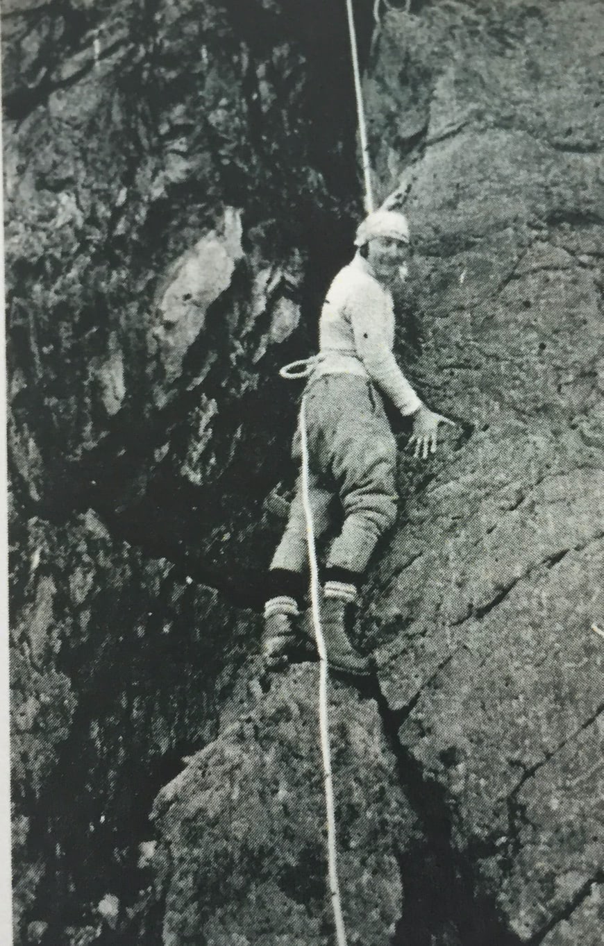 Das Bild zeigt Olga Gentinetta beim Aufstieg aufs Matterhorn.